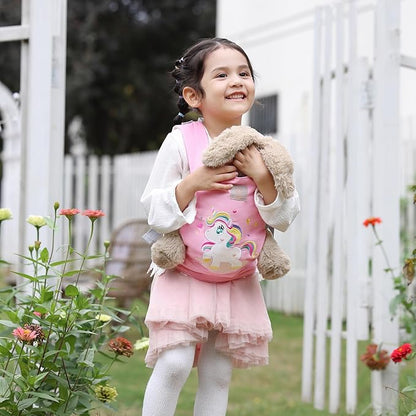 GAGAKU Baby Doll Carrier Kids Toy Baby Carrier Dolls Toy Baby Doll Sling Reborn Baby Doll Carrier with Adjustable Straps for Stuffed Animal Doll Accessories - Pink