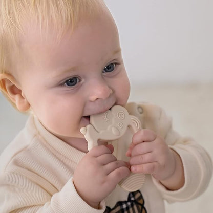 Moonkie Teething Toy, Safe & Easy to Hold BPA Free Silicone Baby Soothing Teethers 0-6 6-12
