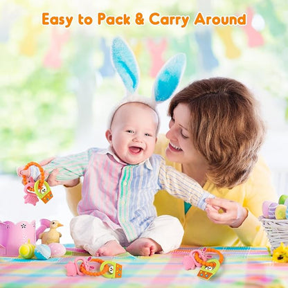 NPET Baby Easter Teething Toy, Cute Easter Basket Hen & 3-12 Months