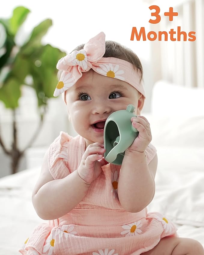Teething Toys for Babies 0-6 Months, Never Drop Silicone Baby Teether