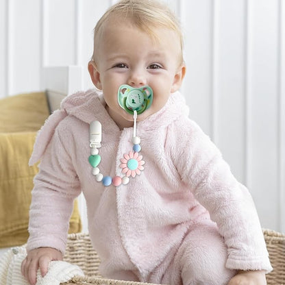 Silicone Pacifier Clip, 2 Pack Pacifier Holder for Boys and Girls