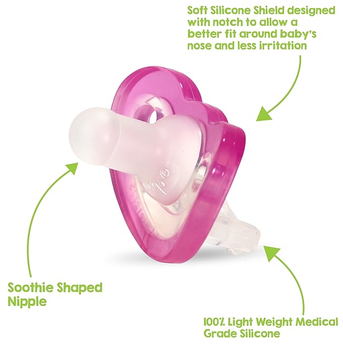 RaZbaby JollyPop Baby Pacifier for Newborns 0-3m - Soft BPA Free Medical Grade Silicone Made in The USA with a Durable one Piece Construction 6