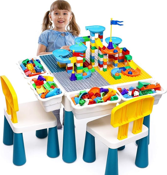 Kids Activity Table Toddlers Kids Table and Chair Set 152Pcs Large 3 4 5-10 Year