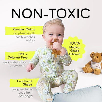Moonjax Natural Rubber Baby Teething Toys - Baby teether for Infants, Toddlers