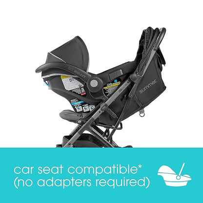 3Dpac CS Compact Stroller, Black – Car Seat Adaptable Baby Lightweight Stroller with Convenient One-Hand Fold, Reclining Seat and Extra-Large Canopy