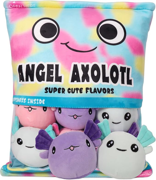 Axolotl Plush Pillow Throw Pillow, Cute Axolotl Plush Toys Doll (6 pcs,