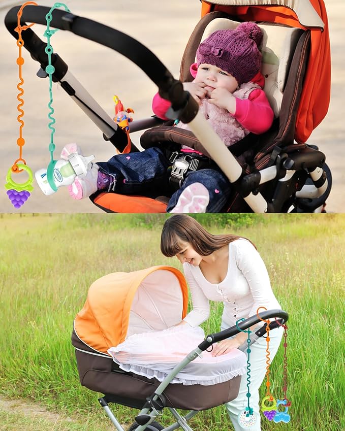 Toy Straps for Baby, 5pcs Adjustable Toy Holder for Stroller Accessories (4-Pack)