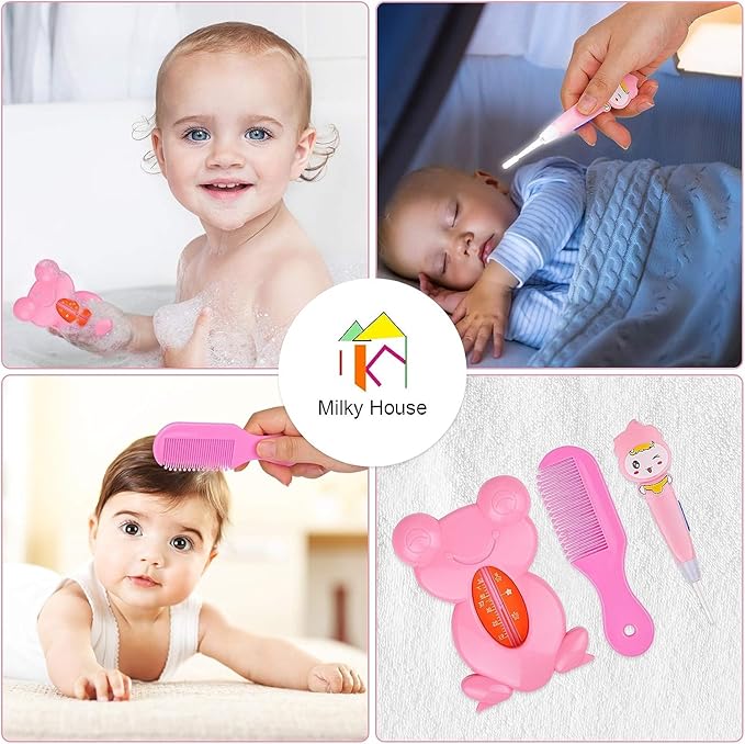 Baby Healthcare and Grooming Kit, 13 in 1 Newborn Nursery Health Care Set, Baby Grooming Kit for Boys & Girls, Portable Baby Healthcare Set with Comb, Nail Clipper, Brush, etc, Baby Shower Gifts