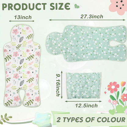 Pinkunn 2 Pcs Gel Car Seat Cooling Pad for Baby Summer Breathable Ice Cushion Multifunctional Ice Stroller Cooler Mat for Stroller Baby Dining Chair Child Safety Seat(Mixed Color,Floral)