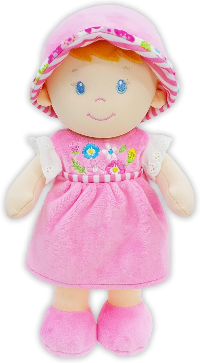 June Garden 12" Soft Dolly Emilia - Stuffed Soft Baby Doll Gift for 1 2 3 Year Old Girls
