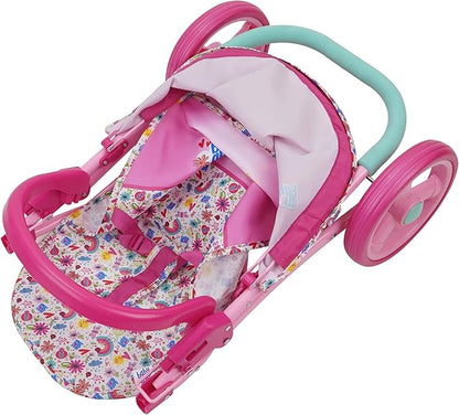 Baby Alive: Doll Jogging Stroller - Pink & Rainbow 24", Retractable 3+
