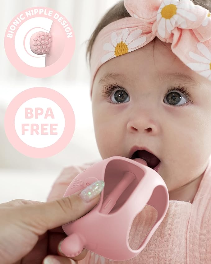 Teething Toys for Babies 0-6 Months, Never Drop Silicone Baby Teether