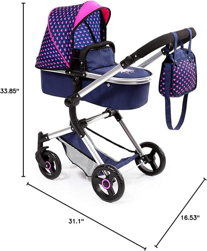 Bayer Design Baby Doll City Vario Pram, Blue Pink