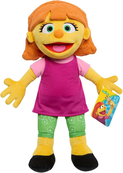 SESAME STREET Just Play Big Hugs 18-inch Large Plush Julia Doll, Soft Fabric 18 Month