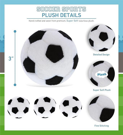 DolliBu Sport Plush Ball - Small Stuffed Sports Balls for Kids, Cute Squishy Soft Ball Toys for Throwing 3 Inch