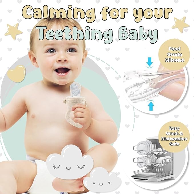 Avee & Co Silicone Teething Pacifier and Fresh Fruit Feeder, Baby Pacifier for Teething