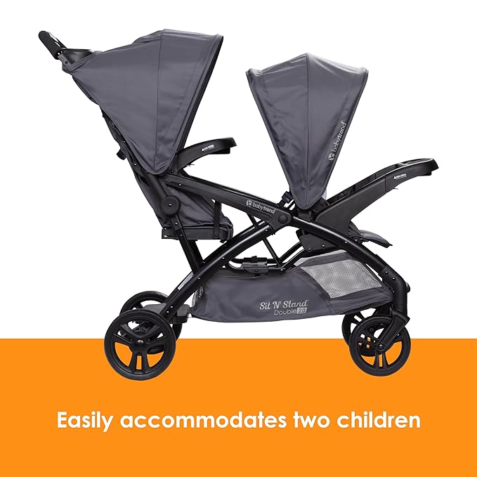 Baby Trend Sit N' Stand® Double 2.0 Stroller, Dash Grey