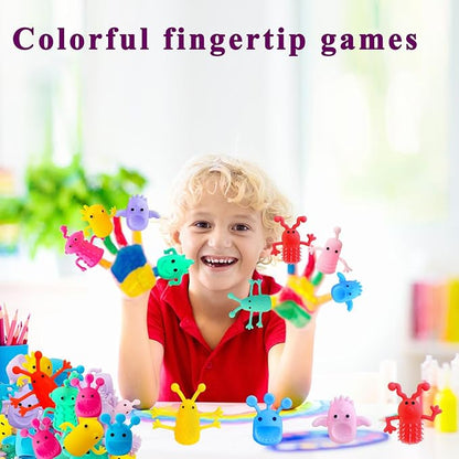 30pcs Monster Finger Puppets Toys,Cute Rubber Finger Doll Toys