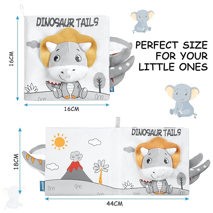 Soft Baby Books Toys, Newborn Crinkle Book 3D Baby 0-6 Months