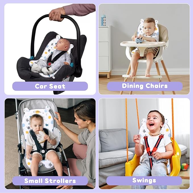 Baby Carriage Cushion, Universal Breathable Car Seat Insert Cushion, 3D Air Mesh Baby Seat Pad Liner for CarSeat, Buggy, High Chair (Planet)