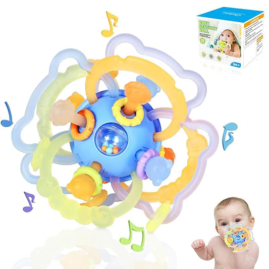 Orzbow Sensory Teething Toys for Babies, Baby Montessori Toys 3-6-12-18 Months