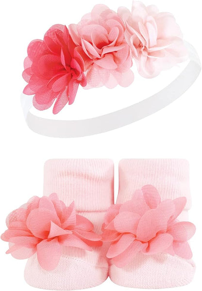 Hudson Baby Girl's Headband and Socks Giftset