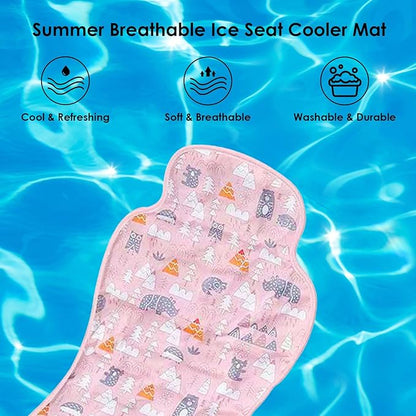 Gel Car Seat Cooler Pad, Summer Soft Breathable Cooling Pad Ice Cushion for Babies, Washable Summer Cooler Mat for Stoller, High Chair, Safety Seat