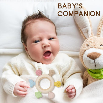 2 Packs Baby Teething Toy for Babies 0-3-6-12,18 Months