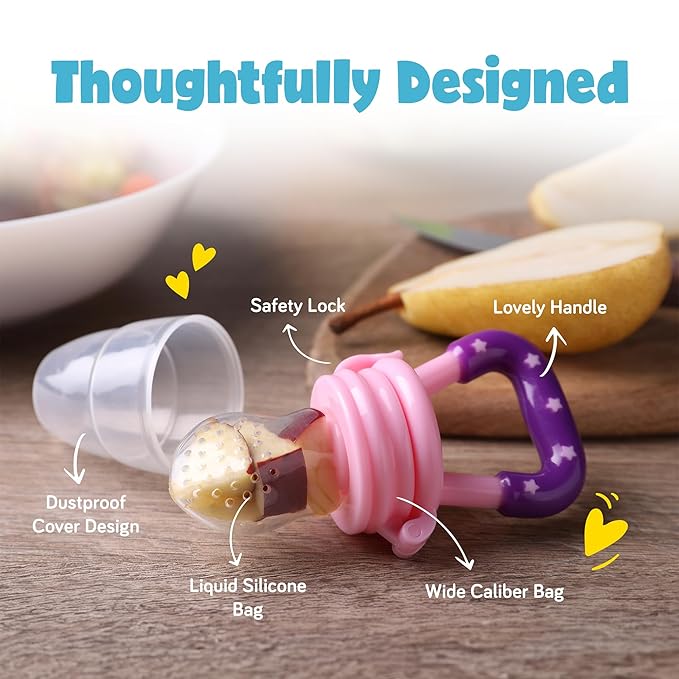 Baby Fruit Pacifer Feeder 2 Pack Perfect for Introducing Solid 6-12 Months