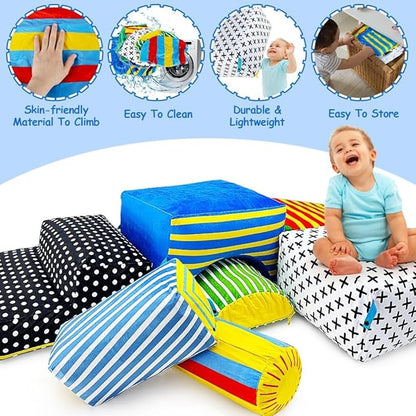 teytoy Climb and Crawl Playset,Inflatable Climbing Blocks for Toddlers Climbing Toys Indoor Soft Play Activity Playset Toys(7 PCS)