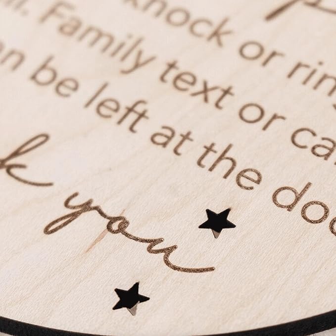 2pcs Wooden Baby Sleeping Hanging Sign Plaque, Do Not Knock Or Ring The Bell
