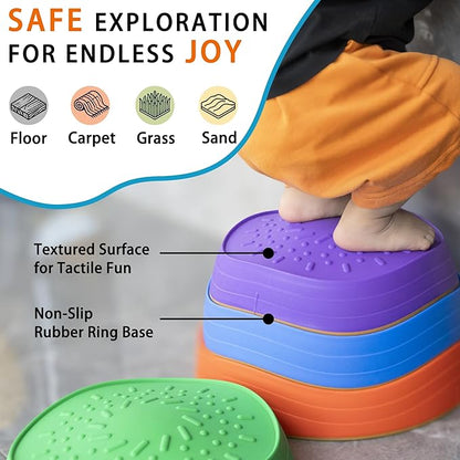 6 Pcs Stepping Stones for Kids, Toddler Sensory Balance Stones 3-8+