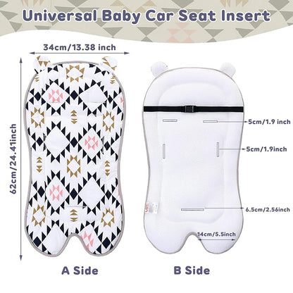 Baby Carriage Cushion, Universal Breathable Car Seat Insert Cushion, 3D Air Mesh Baby Seat Pad Liner for CarSeat, Buggy, High Chair (Geometry)