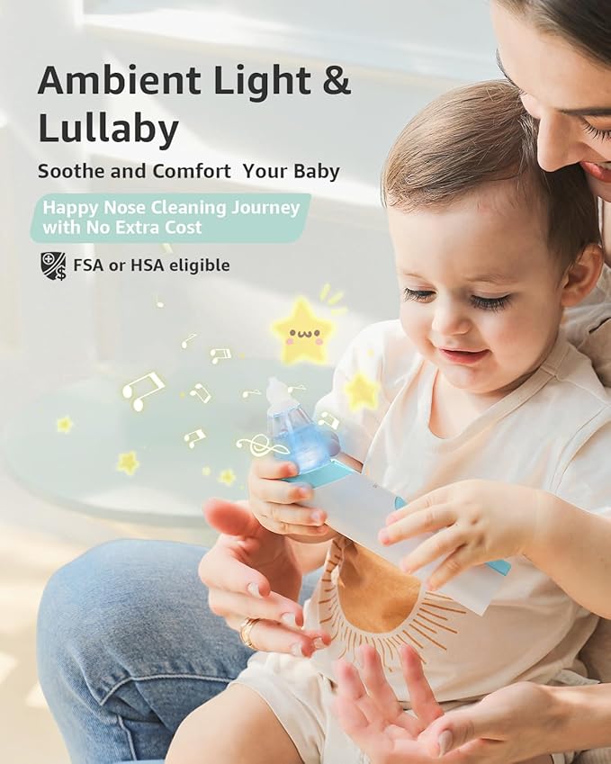 GROWNSY Nasal Aspirator for Baby with Protection Mode, Electric Nose Suction for Baby 3 Silicone