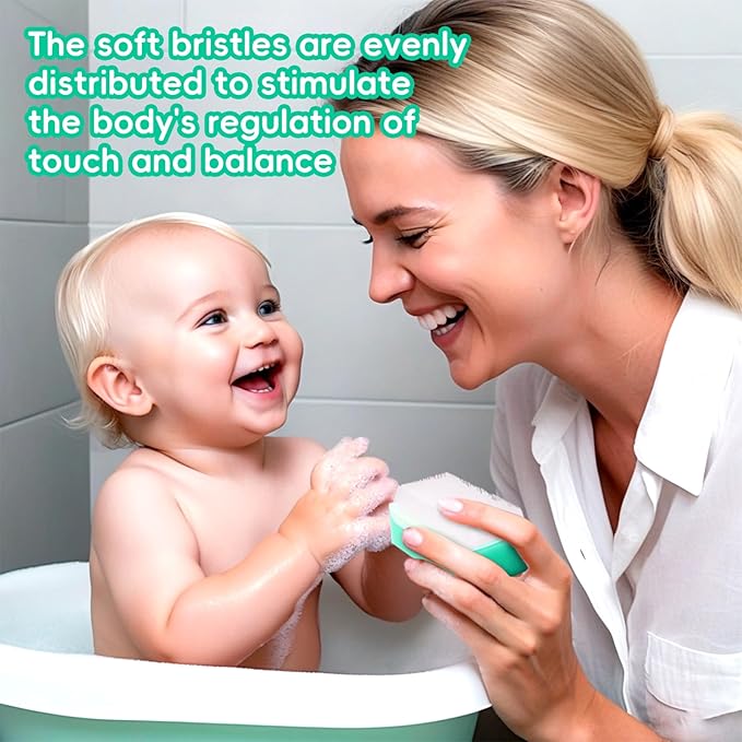 Cradle Cap Brush for Babies, 5Pcs Cradle Cap Treatment Set with Soft Bristle Brushes Silicone Scrubber Long Comb for Newborn Bathing Essentials Baby Brush and Comb Set (Green)
