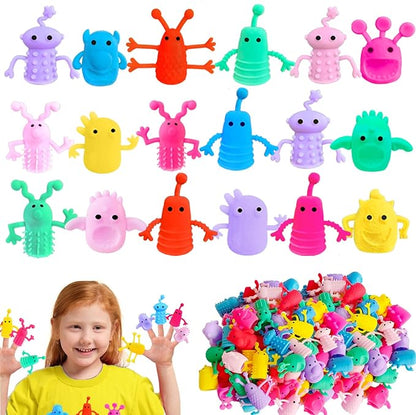 30pcs Monster Finger Puppets Toys,Cute Rubber Finger Doll Toys