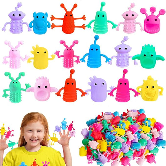 30pcs Monster Finger Puppets Toys,Cute Rubber Finger Doll Toys