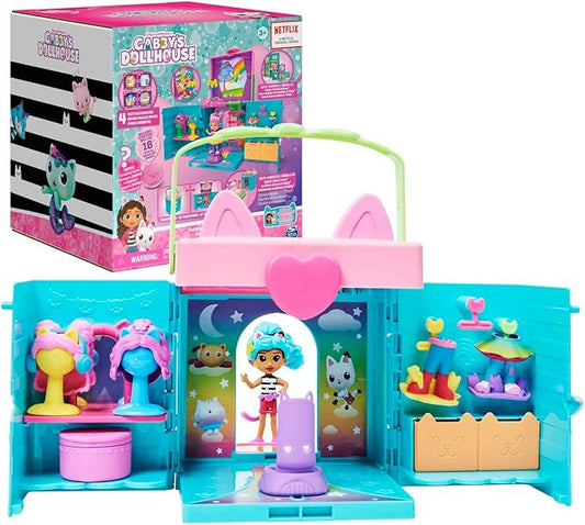 Gabby’s Dollhouse, Dress-Up Closet Portable Playset with a Gabby Doll, Surprise Toys and Photo Shoot Accessories, Kids Toys for Ages 3 and up