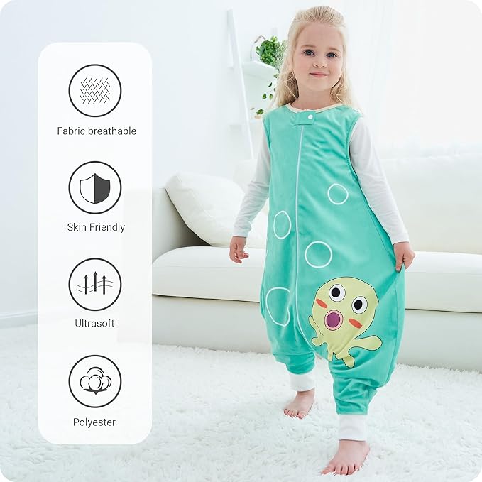 Infant Toddler Sleeping Bag, Baby Sleeping Sack Sleeveless 4 Season 5-6T, Octopus