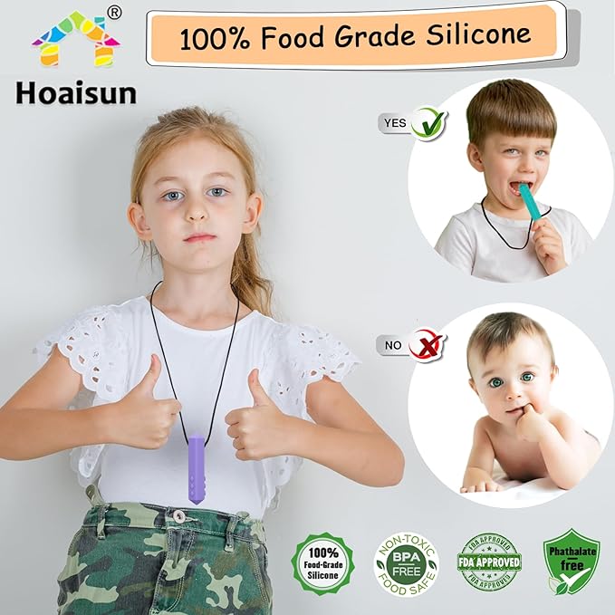 Chew Necklaces for Sensory Kids, 8 Pack Chewy Necklace Sensory Boys and Girls with Autism