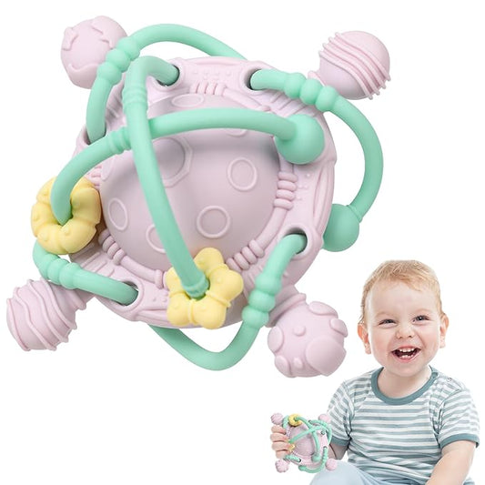Baby Teething Toy - Teether Ball with Rattle