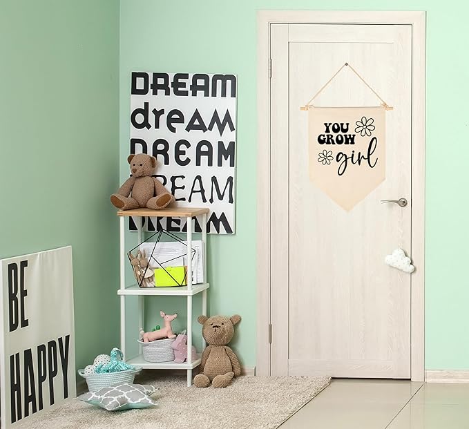 You Grow Girl-Daisy Decor-Flag Sign Gifts for Baby Newborn Boys