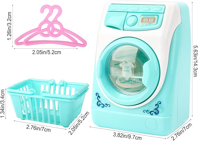 deAO Washing Machine Toy for Kids Dollhouse Furniture Pretend Play