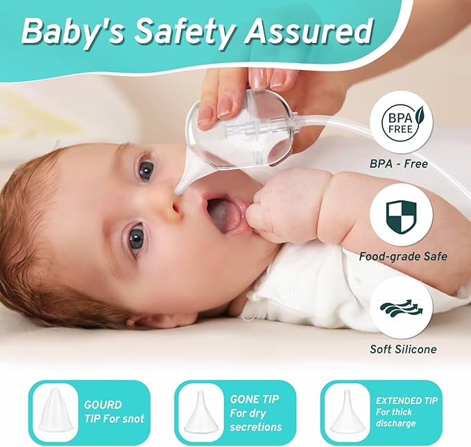 Electric Nasal Aspirator for Baby, Hospital Grade Nose Sucker Nose Suction for Newborn Toddler with 9 Level Suction 3 Silicone