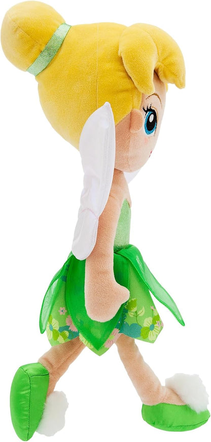 Disney Store Official Princess Plush Doll (Tinker Bell from Peter Pan) Medium 14 Inches, Princess Dolls with Embroidered Features
