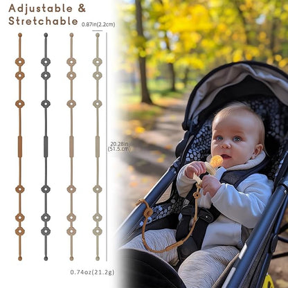 2 Pack Silicone Pacifier Holder Case & Baby Toy Strap, BPA-Free Silicone Newborn Pacifier Holder for Baby Boys & Girls