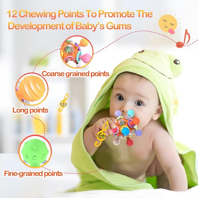Baby Sensory Teething Toys - Infant Teethers Montessori Toys, Updated 0 3 6 9 12 18