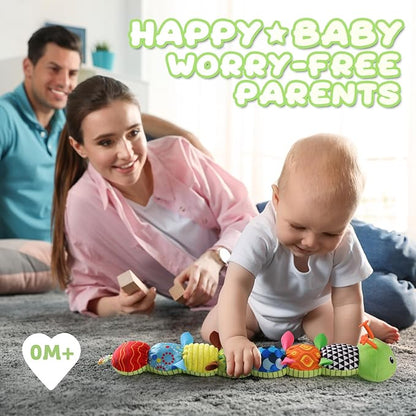 Baby Toys 0 to 12 Months, Musical Stuffed Animal Activity Soft Toys with Multi-Sensory Crinkle