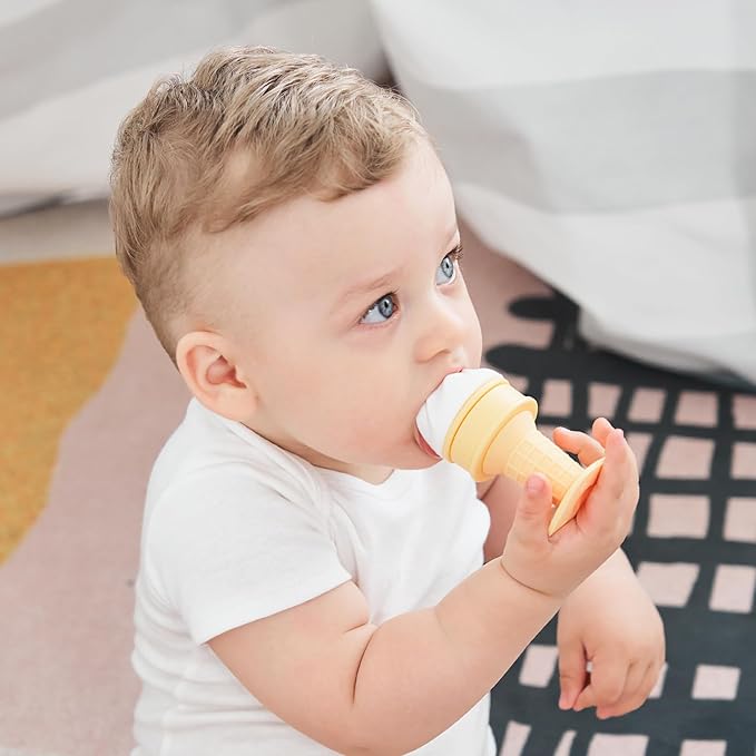 Smily Mia Freezer Teether for Babies 12-18Months,Freezable Ice Cream Toy for 6-12Months Babies 3-6Months for