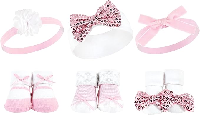 Hudson Baby Girl's Headband and Socks Giftset